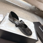 CC 25b Fall-Winter Mary Janes 15mm Black Calfskin & Sheepskin 415775
