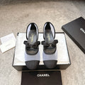 CC 25b Fall-Winter Mary Janes 15mm White Black Mesh & Grosgrain 415779