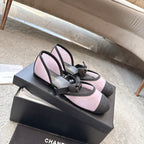 CC 25b Fall-Winter Mary Janes 15mm Pink Black Mesh & Grosgrain 415778
