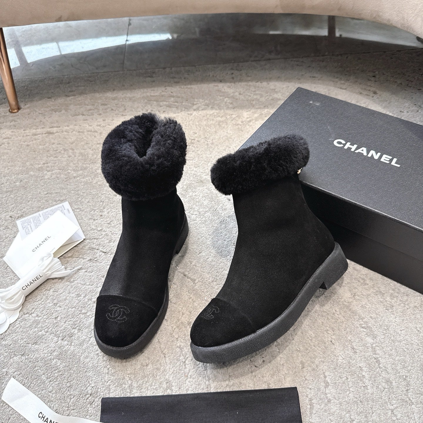 CC 25K Snow Boots 30mm Black Wool Suede 527624