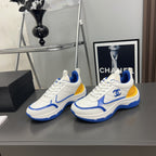 CC Sneaker Blue Yellow Quilted Cowhide
