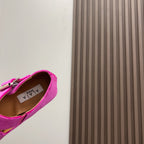 Alaila Criss Cross Ballet Flats In Deep Pink Velvet 996051