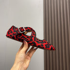 Alaila Criss Cross Ballet Flats In Red Lambskin 996061