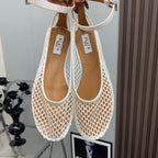 Alaila Mary Jane In White Mesh Fabric 996069