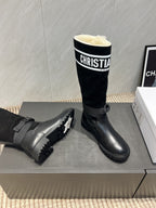 Dior 2025 Boot Black White Suede Cowhide Fur 502075