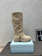 Prada 25 Boot Beige Suede 501670