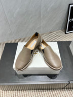 The Row 2025 Loafer Taupe Cowhide 540486