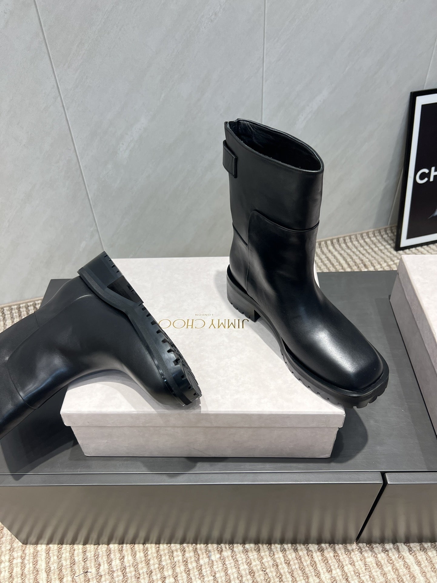 Jimmy Choo Brooklyn Boots Black Leather 540672