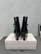 Jimmy Choo Camie AB 80 Ankle Boots Black Leather 540673