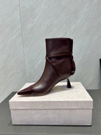 Jimmy Choo Aren Low Cut 65mm Boots Deep Merlo Leather 540674
