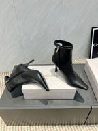 Jimmy Choo Camie AB 80 Ankle Boots 85mm Black Leather 540675
