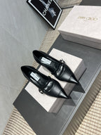 Jimmy Choo Araya Pumps 65mm Black Velvet Embellished Pointed Toe 540676