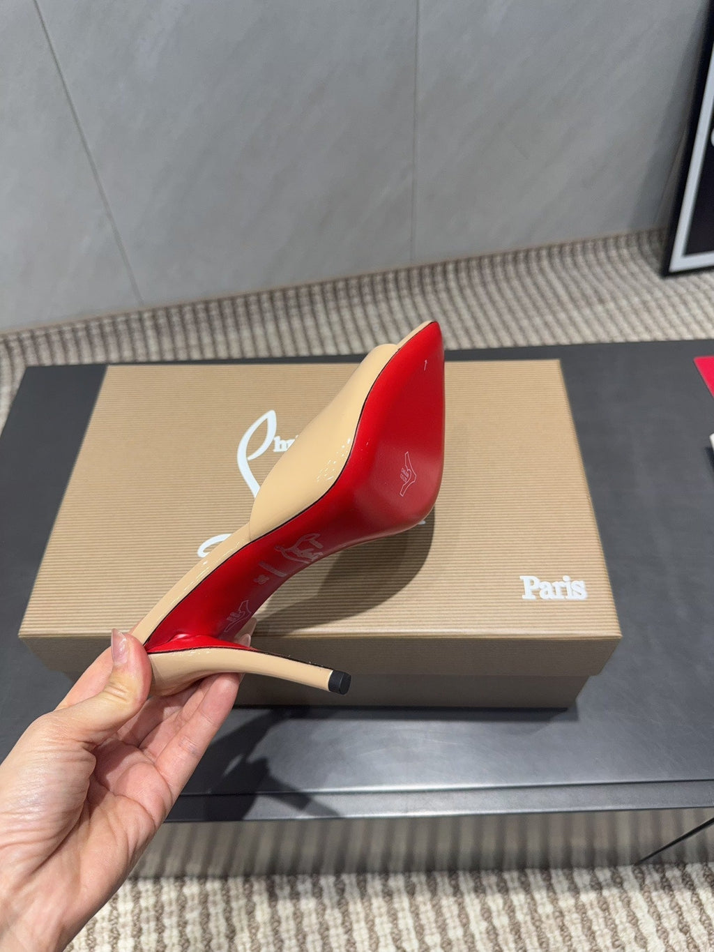 CL Miss Z 100 Mule Beige Patent Leather 539722