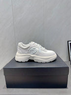 Chanel 25 Sneaker Ivory Suede Cowhide 540328