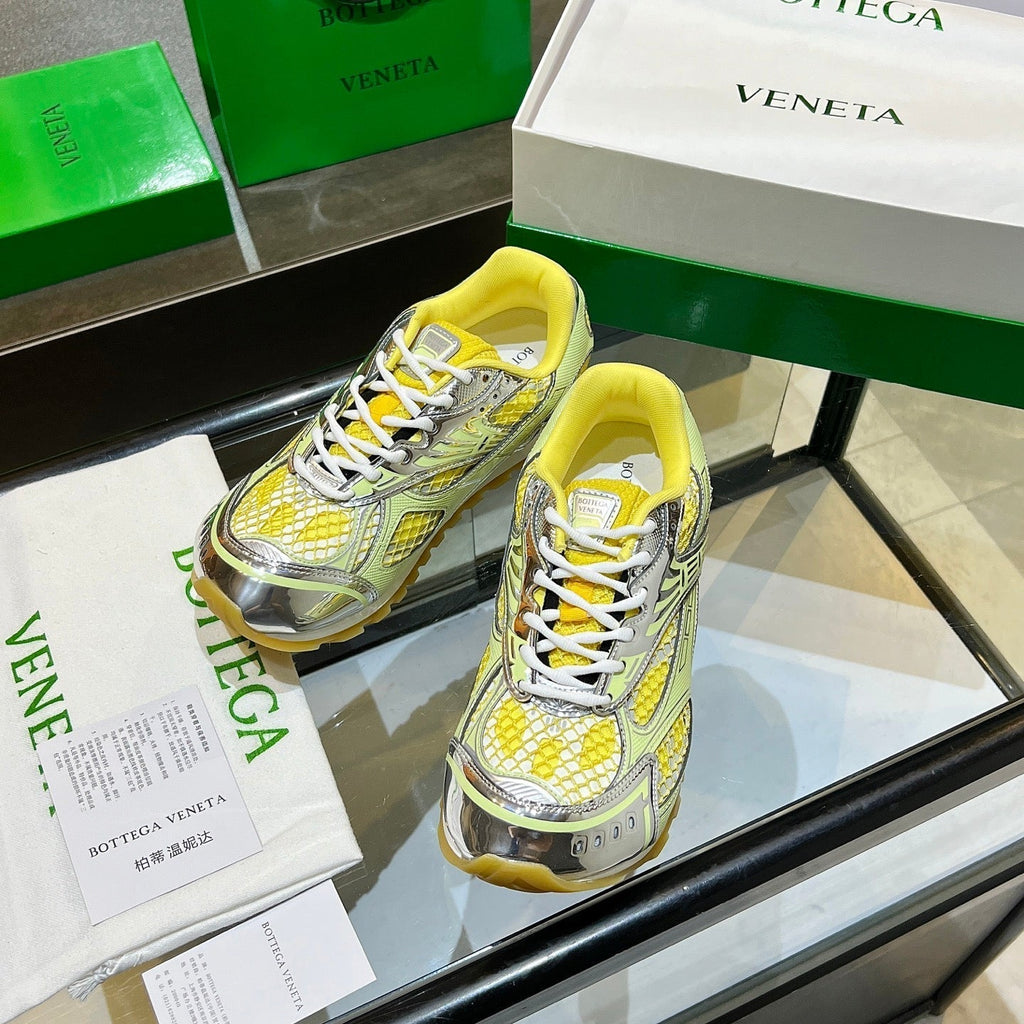 BV 26s Orbit Flash Sneaker Sliver Yellow Mesh Leather 735918