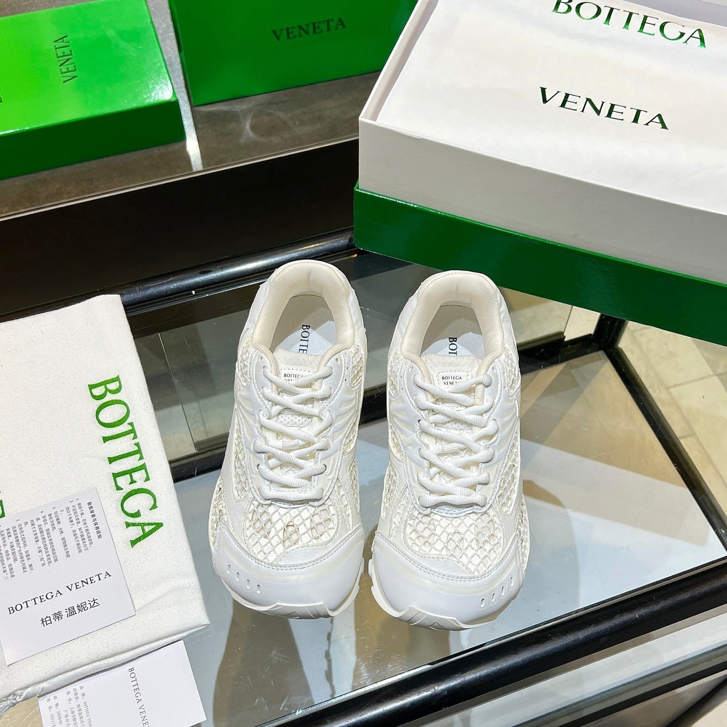 BV 26s Orbit Flash Sneaker White Mesh Leather 735920