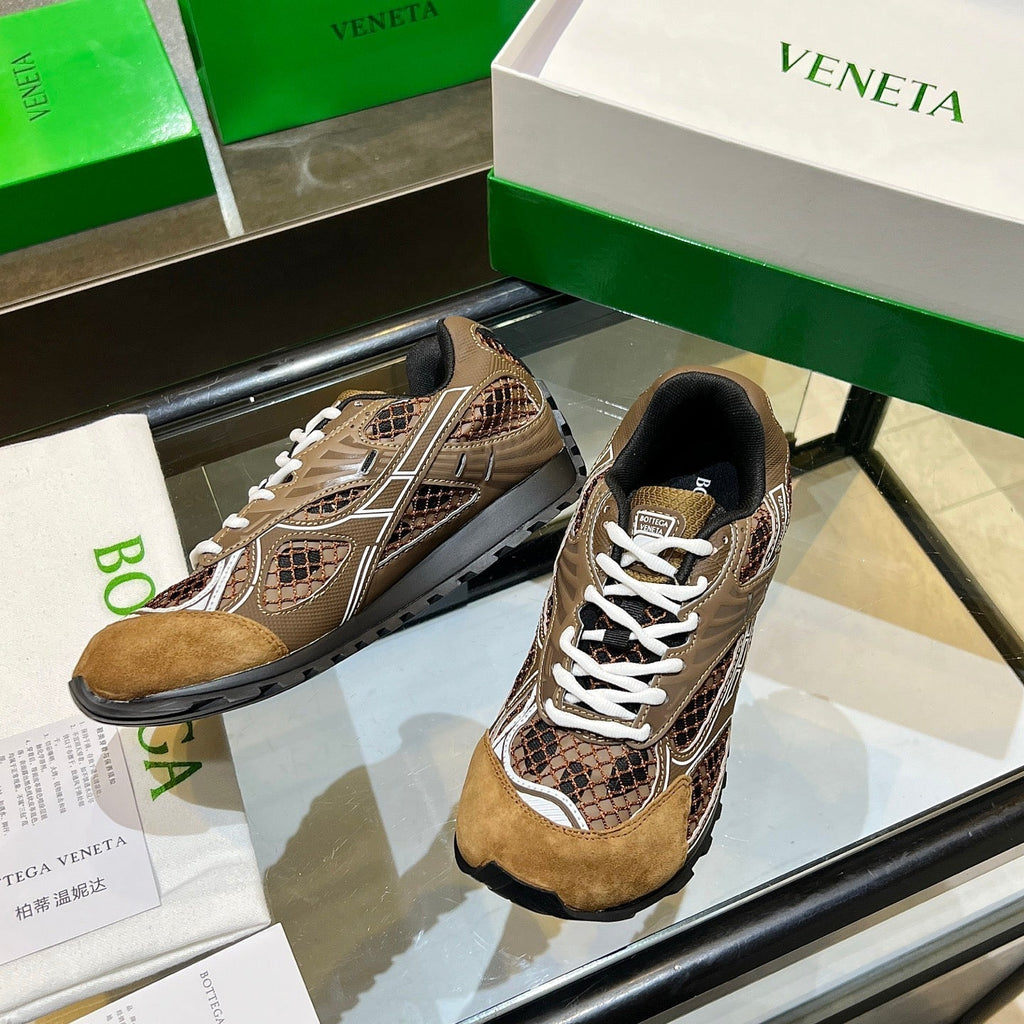 BV 26s Orbit Flash Sneaker Full Brown Mesh Suede 735925
