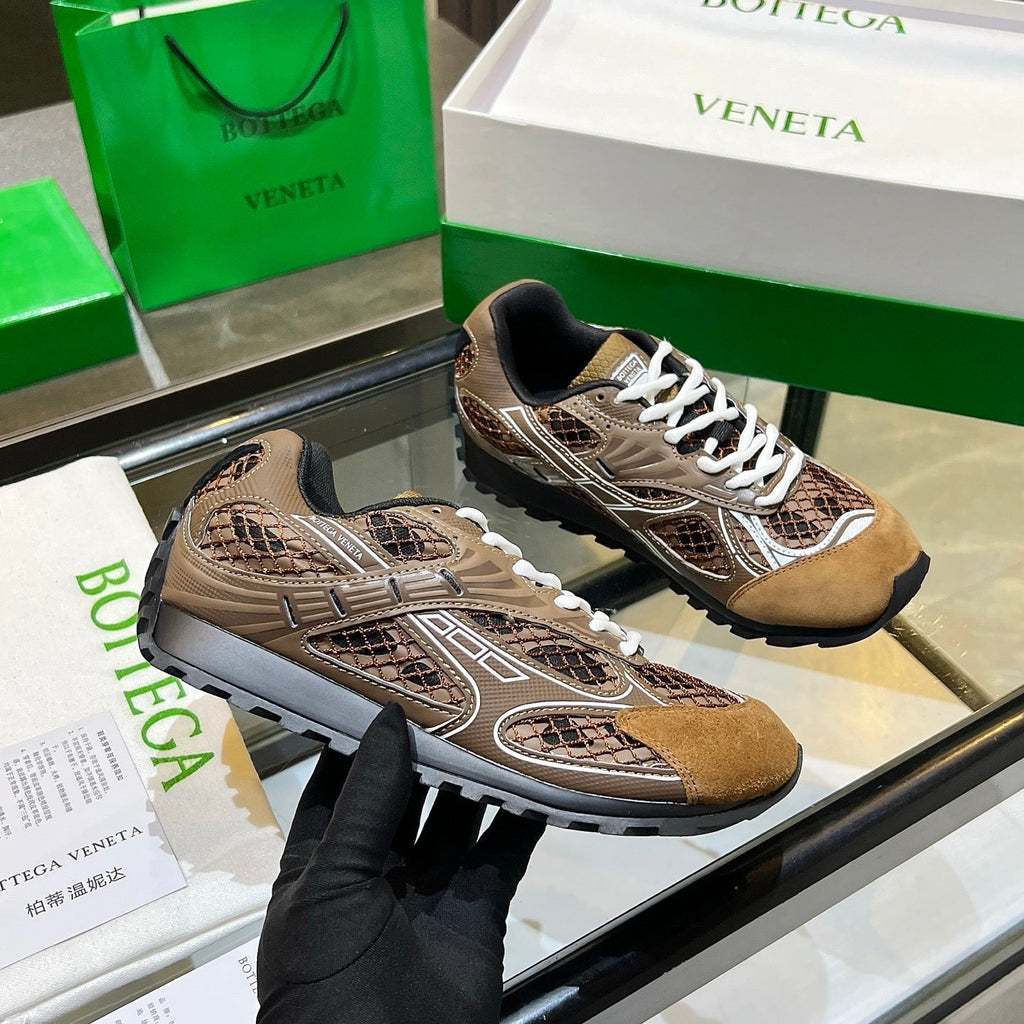 BV 26s Orbit Flash Sneaker Full Brown Mesh Suede 735925