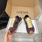 LOEW 26s Ballet Runner 2.0 Burgundy Yellow Suede Sheepskin 683932