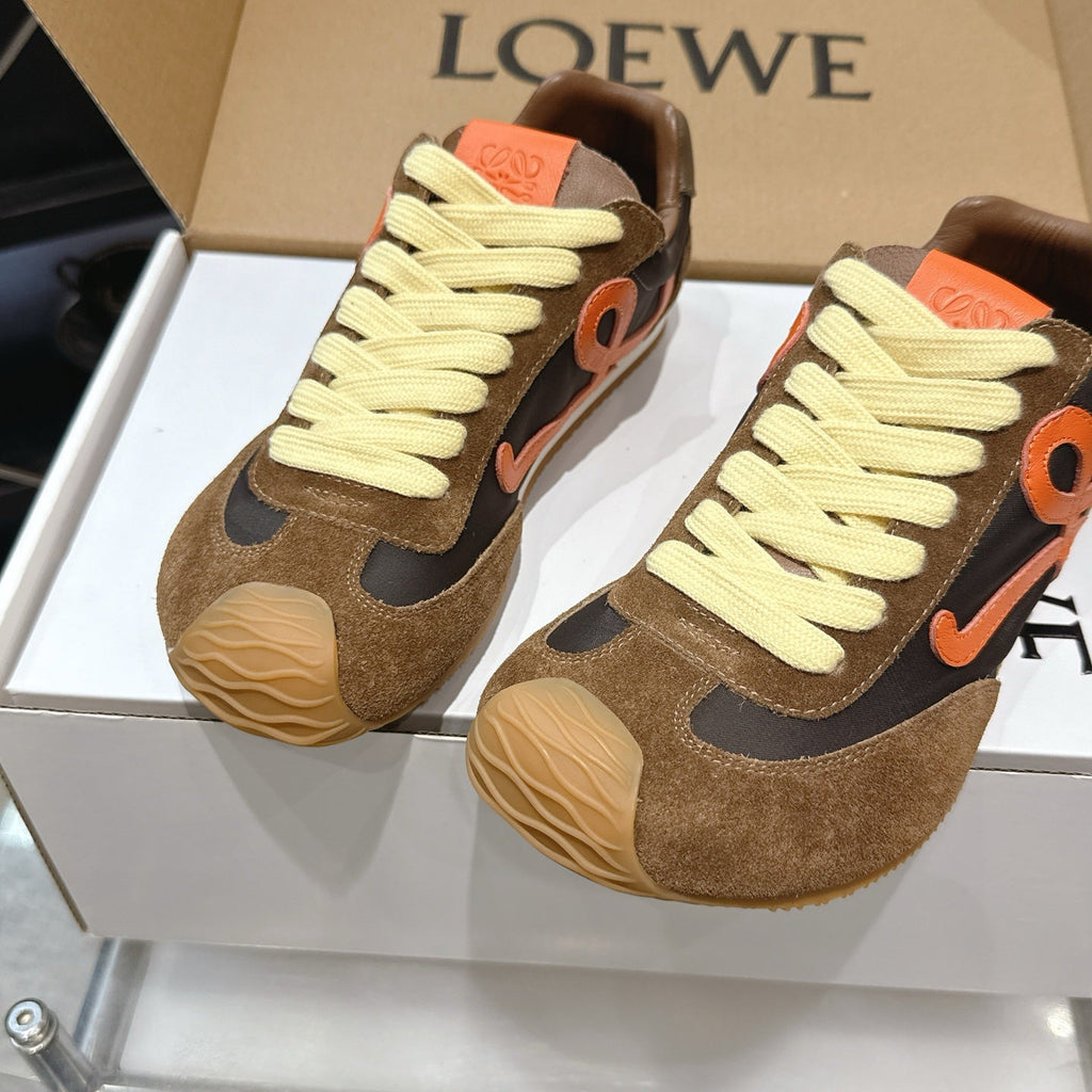 LOEW 26s Ballet Runner 2.0 Brown Orange Suede Sheepskin 683934