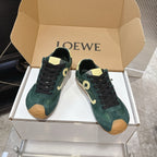 LOEW 26s Ballet Runner 2.0 Teal Green Yellow Suede Sheepskin 683936