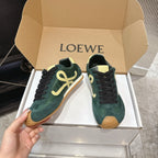 LOEW 26s Ballet Runner 2.0 Teal Green Yellow Suede Sheepskin 683936