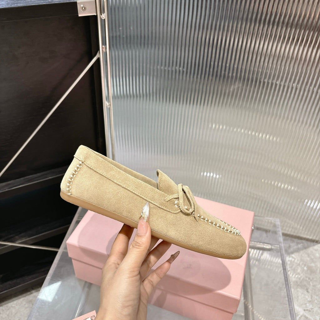Miu 26s Loafer Light Khahi Suede 683946