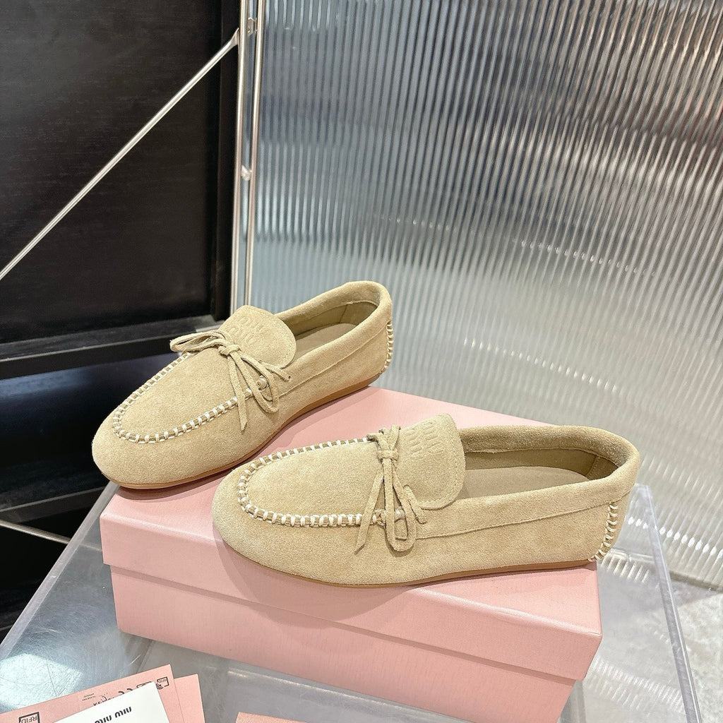Miu 26s Loafer Light Khahi Suede 683946