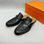 HM Men's Colette Mule Black Calfskin 640283