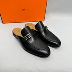 HM Men's Colette Mule Black Calfskin 640283