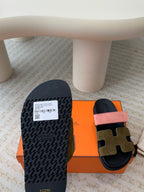 chypre sandal olive pink suede black calfskin