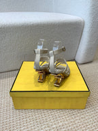 FENDI HIGH SANDAL 10 CM IN BEIGE CALFSKIN