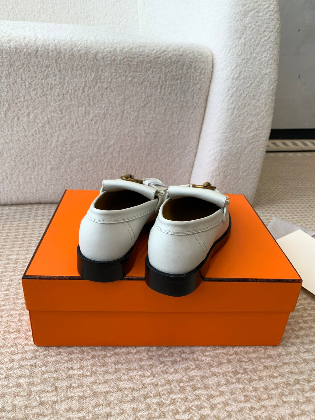ivy loafer white lambskin