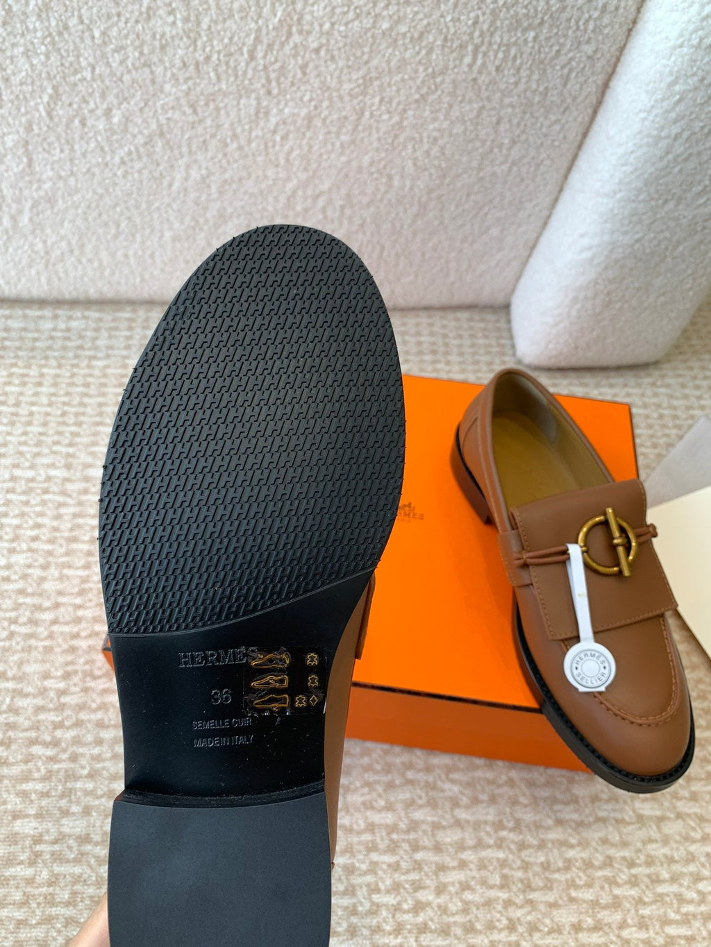 ivy loafer brown lambskin