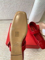VL Locker Mary-Jane Ballerina In Crimson Red Calfskin