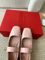 VL Locker Mary-Jane Ballerina In Pink Calfskin