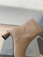 ANKLE BOOTS IN LIGHT BROWN LOGO EMBOSSED SOFT SHEEPSKIN