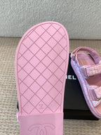 DAD SANDAL IN BRIGHT PINK FABRIC WITH SEQUINS