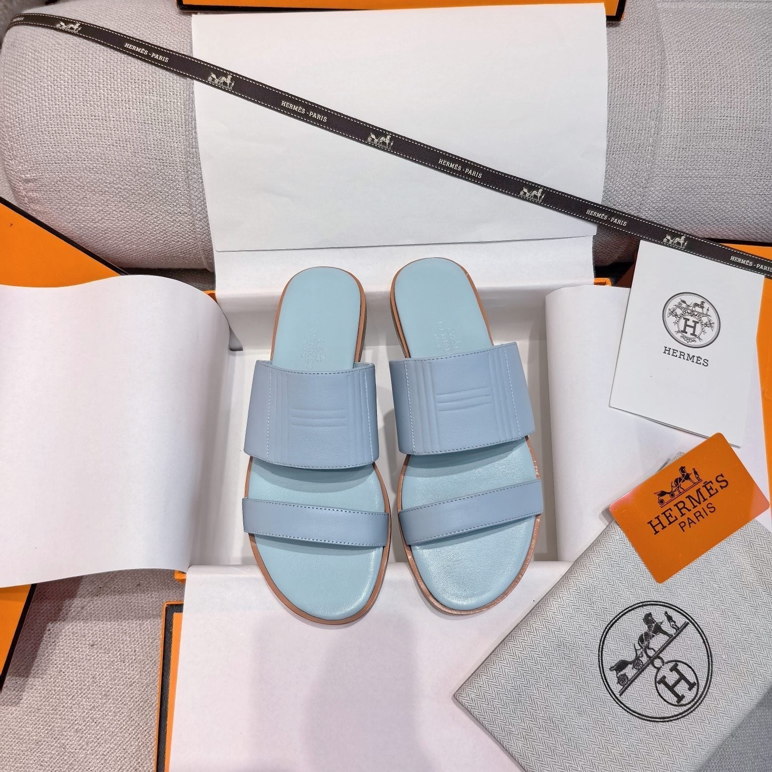 HM Mona Sandals Light Blue Leather 799039