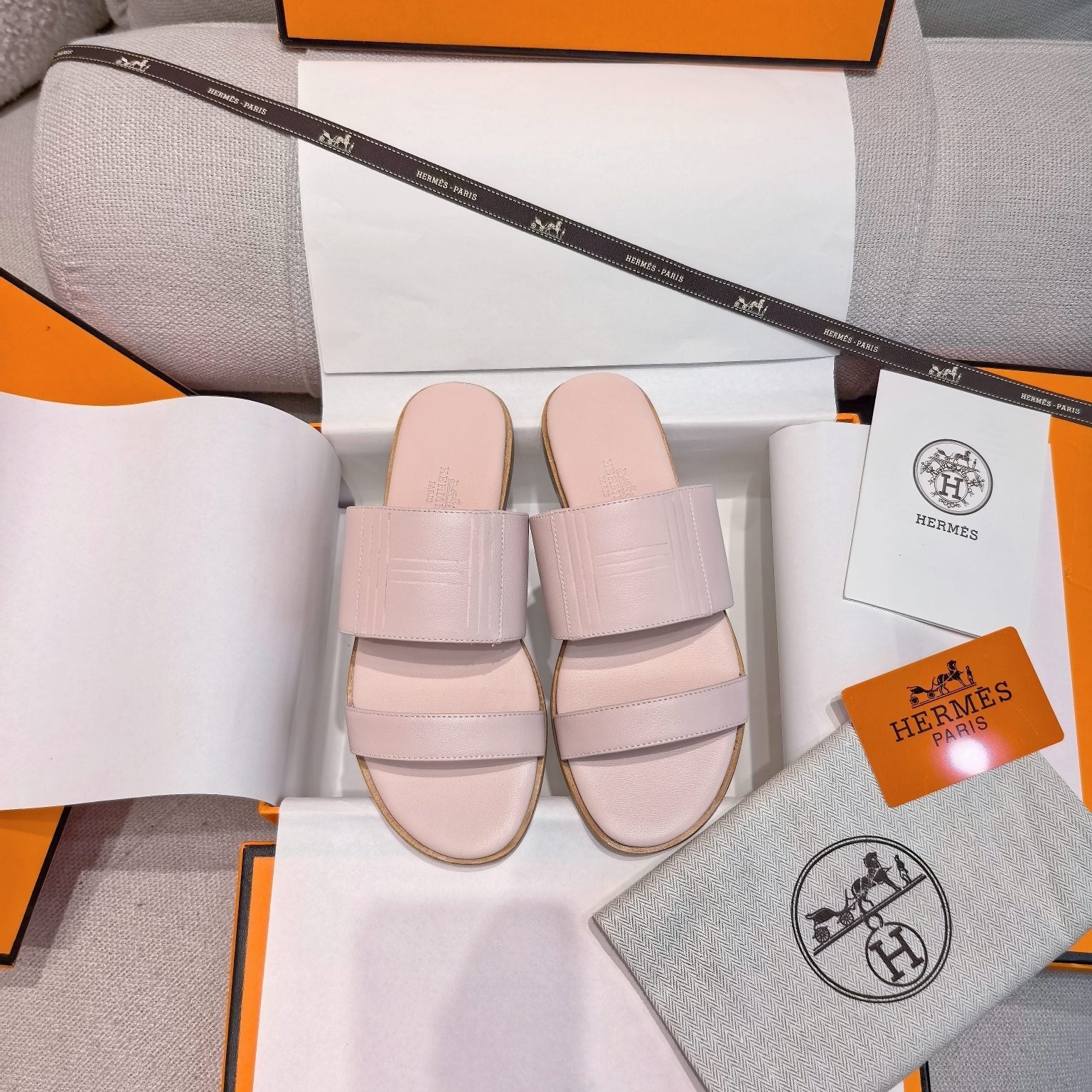 HM Mona Sandals Light Pink Leather 799040
