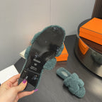 HM Oran Sandal Dark Grey Green Wool 952312