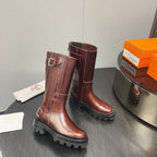HM Jaimy High Boot 30mm In Red Brown Cowhide  952469