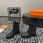 HM Ankle Boot 50mm Black With Printed Pattern Cowhide  952367