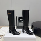 D-Town Heeled Boot 80mm In Black Cowhide 994868