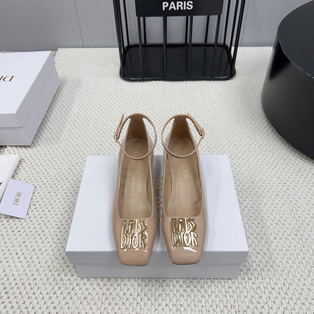 Miss Dior Pump 45mm In Beige Pink Glossy Lambskin 995143
