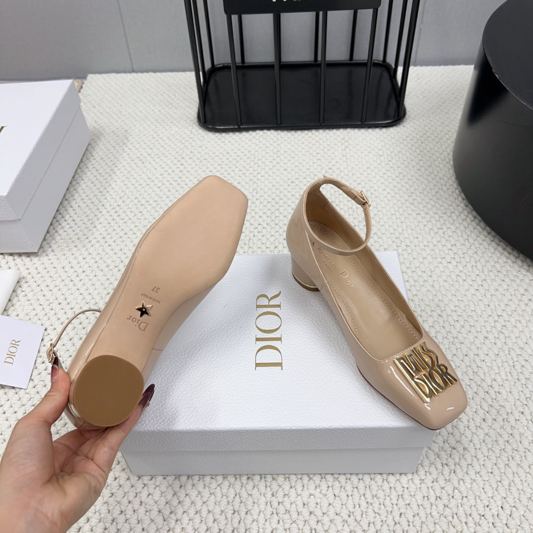 Miss Dior Pump 45mm In Beige Pink Glossy Lambskin 995143