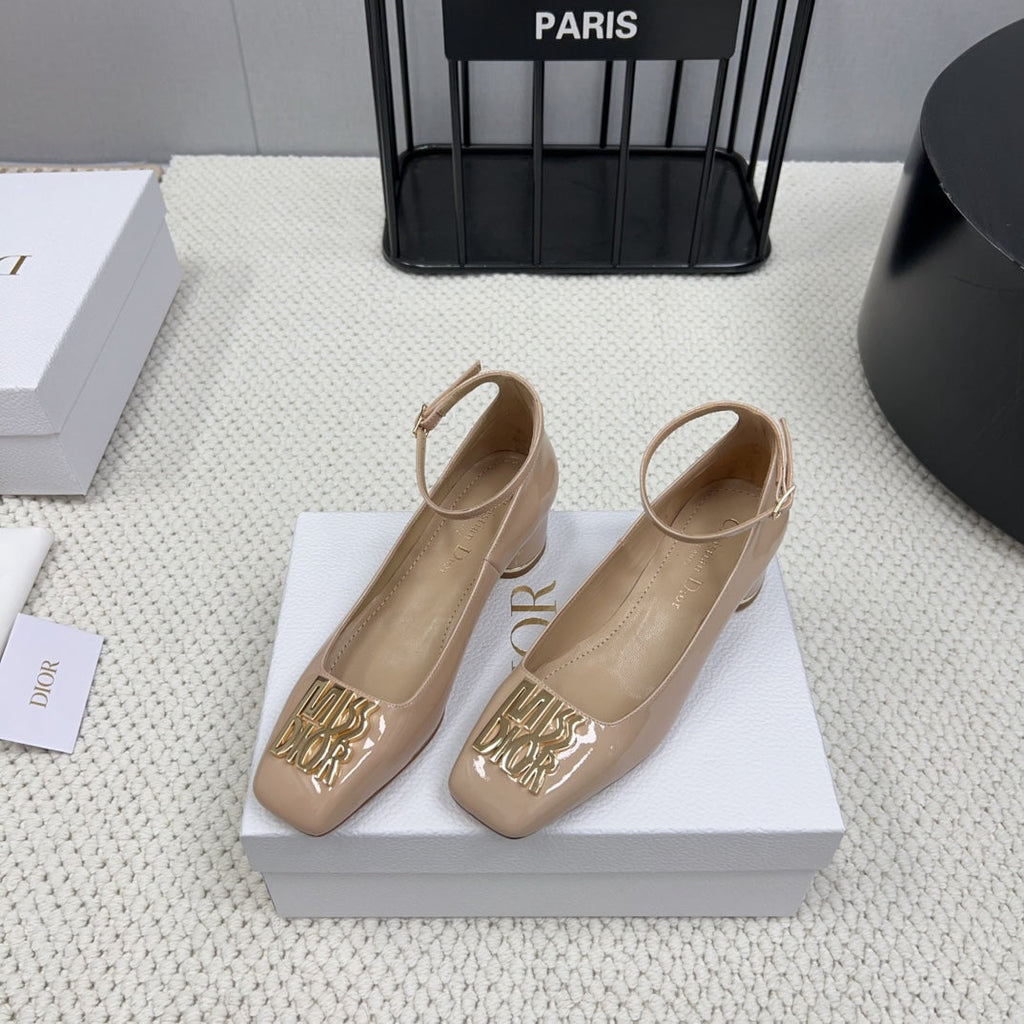 Miss Dior Pump 45mm In Beige Pink Glossy Lambskin 995143