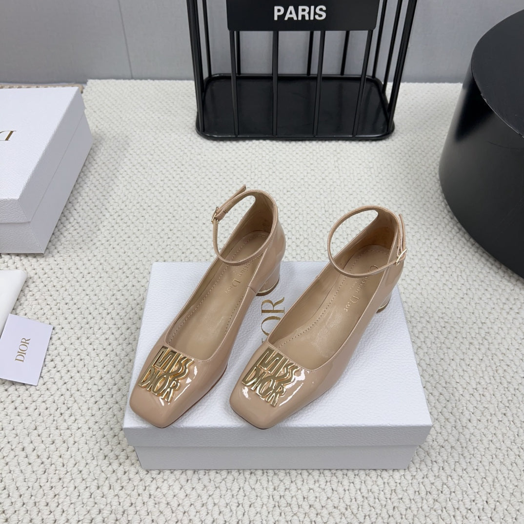 Miss Dior Pump 45mm In Beige Pink Glossy Lambskin 995143