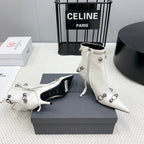 CAGOLE HIGH BOOTS IN WHITE LAMBSKIN