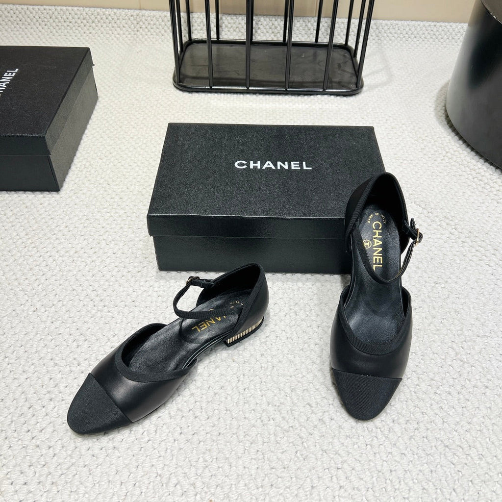 CC 25 Slingback Flat Grosgrain Calfskin